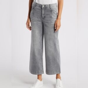 Wit & Wisdom Wyatt Wide-Leg Ankle Jeans Grey